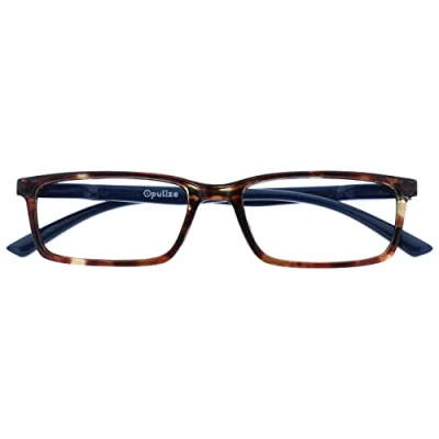 Image of OPULIZE See Blue Light Blocking Glasses Narrow Frame Reduces Glare Anti Headaches Improve Sleep Computer Gaming Brown Mens Womens B9 2