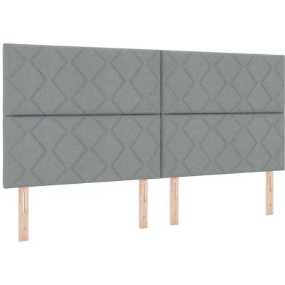 Image of vidaXL LED Headboard Diamond Blocks Design Light Grey 200 cm Fabric