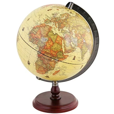 Image of Exerz 25cm Antique Globe With A Wood Base World Rotating Vintage Decorative Diametre