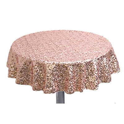 Image of Christmas Concepts® Sequin Round Table Cloth 36 Inches Wedding/Party Decoration Luxury Wedding (Champagne)