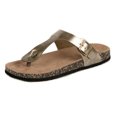 Image of Totes Ladies PU Buckle Toe Post