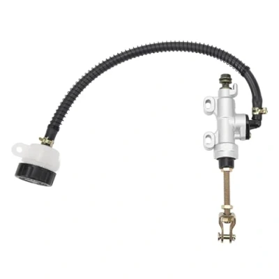 Image of Rear Brake Master Cylinder, Universial Aluminum Alloy Foot Hydraulic Cylinder Pump Reservoir for Motorcycle Dirt Bike ATV(Silver)