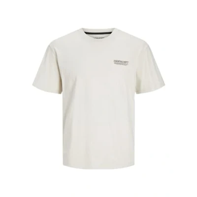 Image of JACK &amp; JONES Men&#039;s Jjolive Tee SS Crew Neck T Shirt, Moonbeam/Print:scan, L