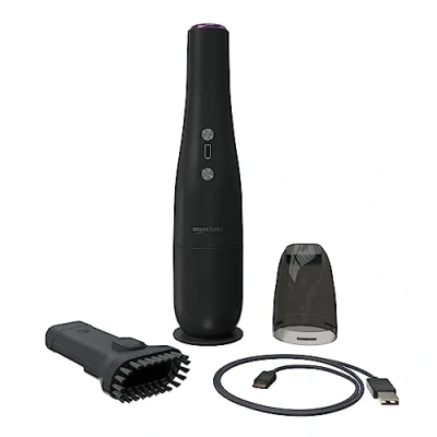 Image of Amazon Basics Cordless Handheld Vacuum, USB Chargeable, Black