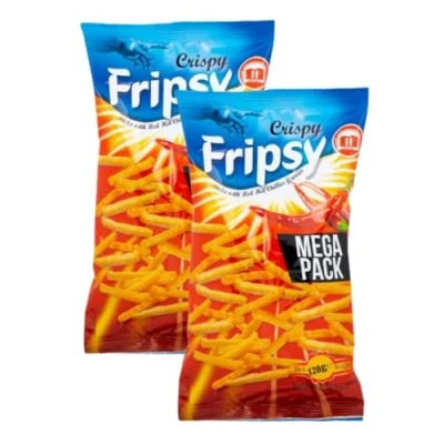 Image of Fripsy Potato crisps Sticks HACCP Halal Certified 120gX2 (Red Hot Chilli, Standard)