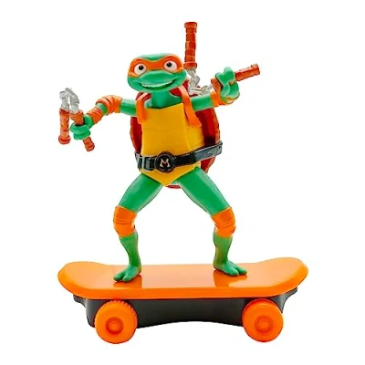 Image of Teenage Mutant Ninja Turtles, 5&quot; Sewer Shredders, Michaelangelo, Movie Edition, Ages 3+ TMNT Toys Gifts