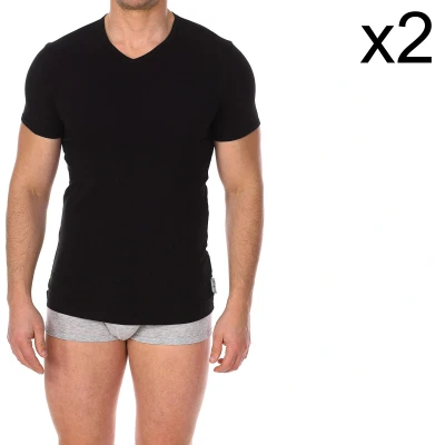 Image of Bikkembergs Mens Pack 2 Essential short sleeved T shirts BKK1UTS02BI men Black Cotton Size X Large