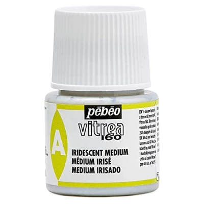 Image of PEBEO 113051 Transparent Glass Paint Vitrea 160C Iridescent Medium 45 ML