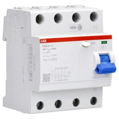 Image of ABB F204A 40/0.03 4 Pole Residual Current devices RCD, 40 Amp Current, 30mA (2CSF204101R1400)