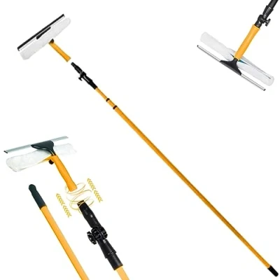 Image of Professional 3.5m Large Window Cleaner Equipment Glass Cleaning Telescopic Squeegee