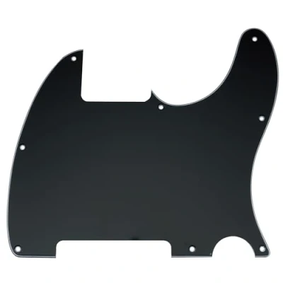 Image of Musiclily 8 Hole Tele Pickguard Blank for Fender USA/Mexican Telecaster Esquire Guitar, 3Ply Black