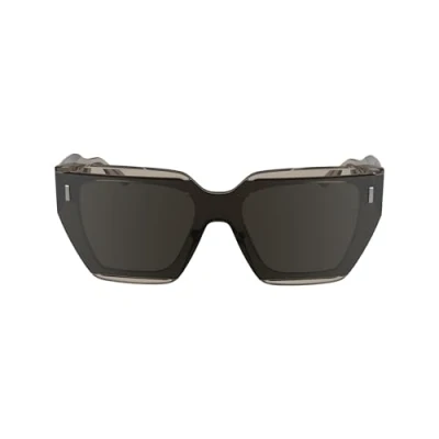 Image of Calvin Klein Women&#039;s Sunglasses CK24533S Nude with Solid Brown Wine Lens