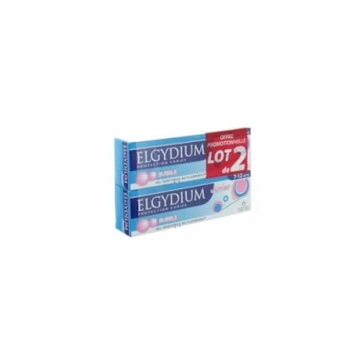 Image of Elgydium Toothpaste Gel Junior Decay Protection 7/12 Years Old Bubble Aroma 2 x 50ml