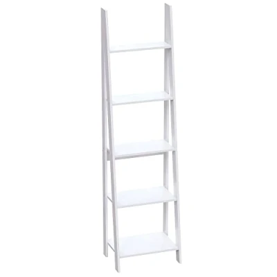 Image of Vida Designs Bristol 5 Tier Step Ladder Bookcase, 46 x 38.5 175.5 cm, White