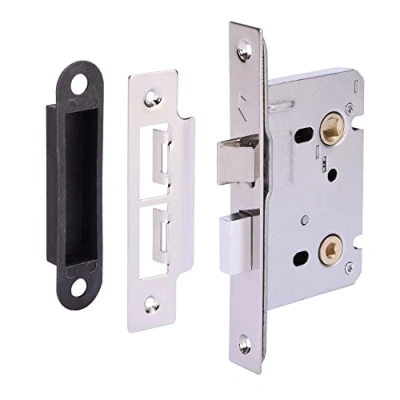 Image of HANDLEZONE® 65mm / 2 1/2 inch Silver Nickel Bathroom Door Mortice Lock for Internal Timber Doors