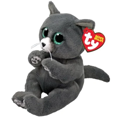 Image of TY Binx Russian Blue Cat Beanie Bellies Regular Squishy Baby Soft Plush Toys Collectible Cuddly Stuffed Teddy