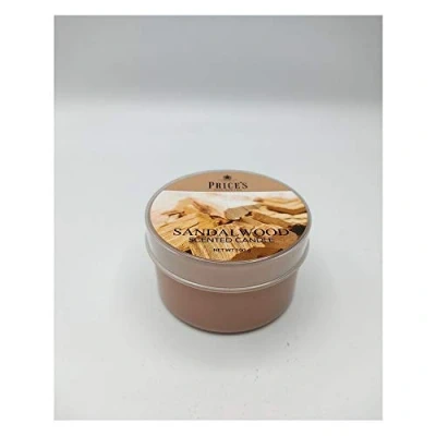Image of Price&#039;s Sandalwood Tin Candle Classic, Woody, Quality Fragrance Long Lasting Scent Ideal for All Occasions