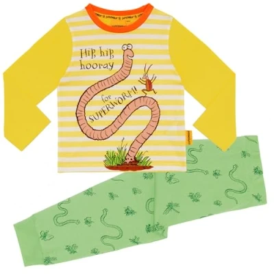Image of Magic Light Superworm Unisex Long Sleeved Pyjamas 2 3 years