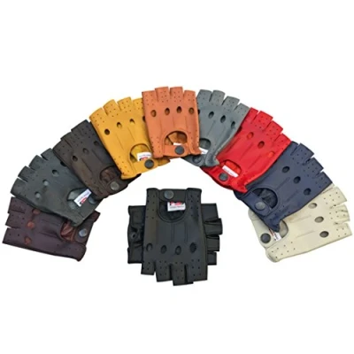 Image of Fingerless Half Finger Premium Driving/Cycling/Motorcycle Gloves in Real Leather 309