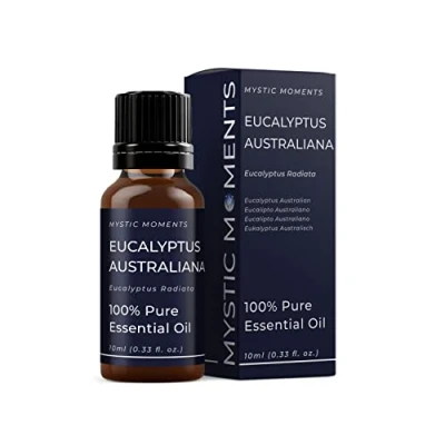 Image of Mystic Moments Eucalyptus Australiana Essential Oil 10ml Pure &amp; Natural for Diffusers, Aromatherapy Massage Blends Vegan GMO Free
