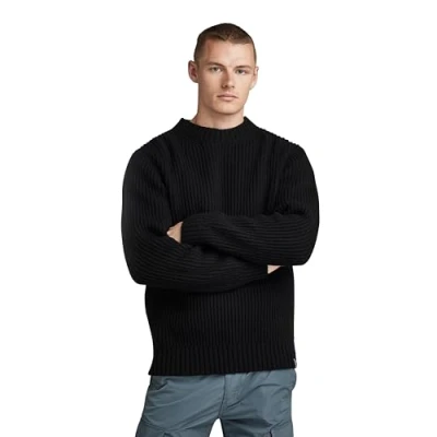 Image of G STAR RAW Men&#039;s Essential Knitted Sweater, black (dk D23731 D447 6484), L