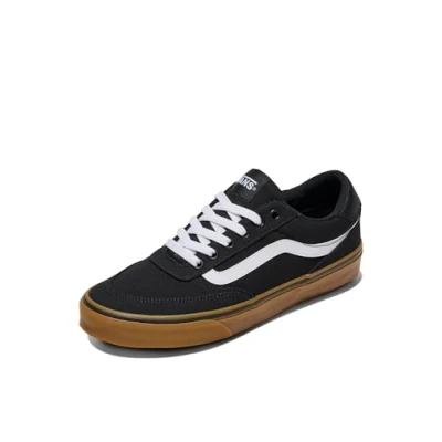 Image of Vans Men&#039;s Brooklyn LS Sneaker, Canvas Black/Gum, 14 UK