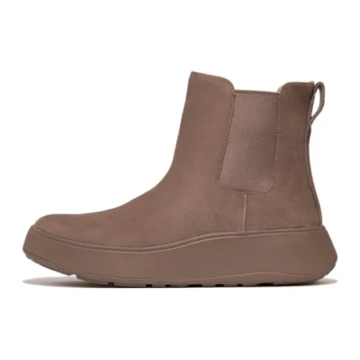 Image of Fitflop Women&#039;s F Mode Suede Flatform Chelsea Boots, Minky Grey, 9 UK