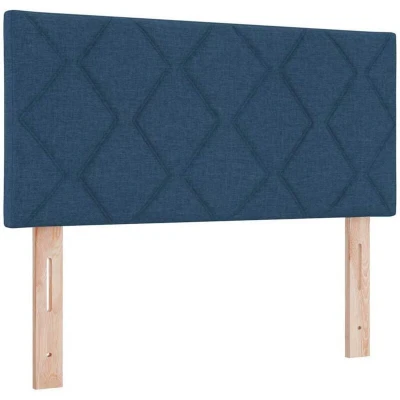 Image of vidaXL Blue LED Headboard with Diamond Blocks Design, 100 cm Fabric