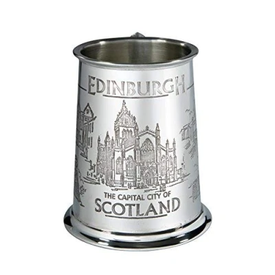 Image of Wentworth Pewter 1 Pint Edinburgh Tankard, Beer Mug
