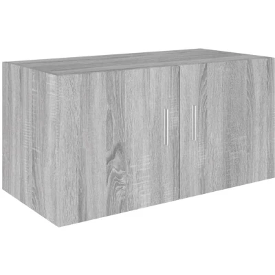 Image of vidaXL Wall Mounted Cabinet Engineered Wood in Grey Sonoma Scandinavian Style Space Efficient Storage Dustproof Design 80x39x40cm