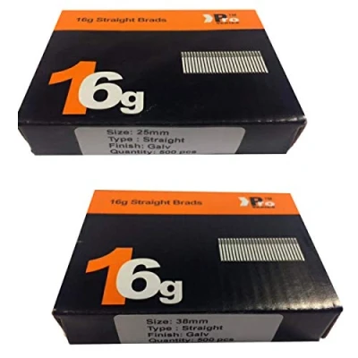 Image of Mixed Handy Packs Quantity 1000 Brad/Nails16 Gauge STRAIGT for Paslode, Dewalt (25mm + 38mm Straight 16 Gauge)