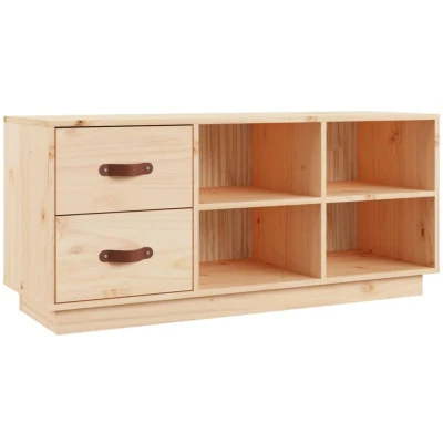 Image of vidaXL Shoe Bench 100x34x45 cm Solid Wood Pine