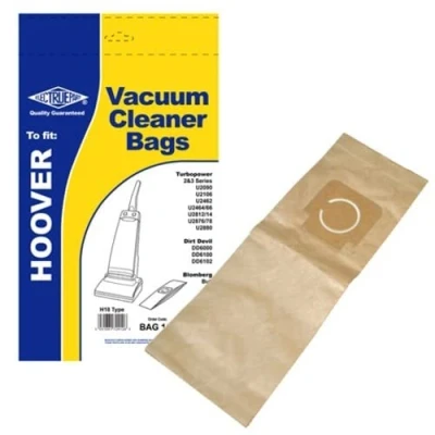 Image of Electruepart Hoover H18 Type Upright Vacuum Cleaner Paper Dust Bags for Turbo Power, Dirt Devil DD6100 and Bloomberg Models (Pack of 5)