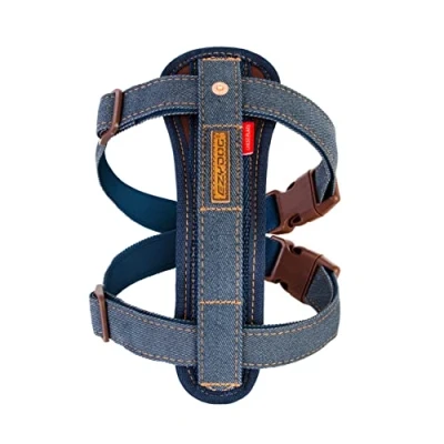 Image of EZYDOG Classic Chest Plate Harness Dog Small, Medium, Large, K9 Harness, Reflective Stitching, No Pull, Breathable (Denim)