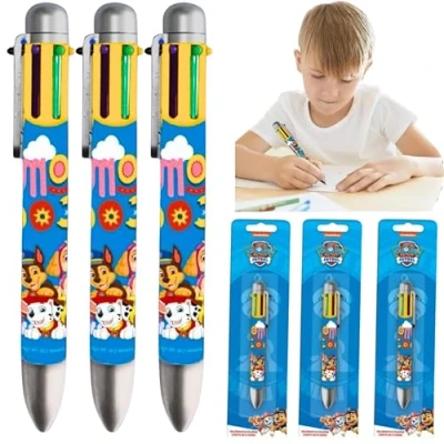 Image of Paw Patrol Ballpoint Pen for Kids Boys 6 Color Retractable Office School Supplies Students Children Gift Party Favors 3+Years