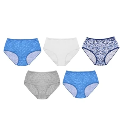 Image of Undercover Ladies 5 Pack Midi Briefs BR375 Blue Mix 16