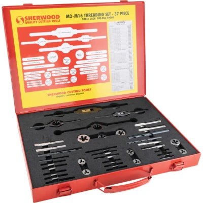 Image of Sherwood M2 M16 37 Pce HSS Threading Set in Case