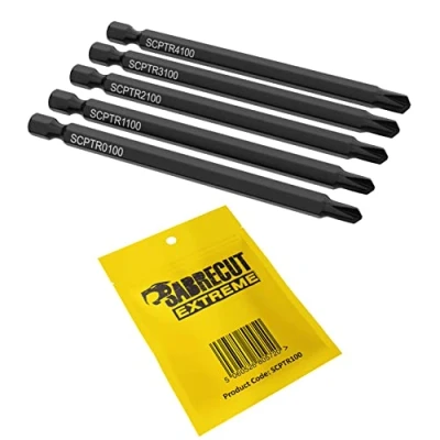 Image of 5 x SabreCut SCPTR100 Tri Wing TriWing Security Screwdriver Bits Tip Sizes 0 1 2 3 4 100mm (Length)