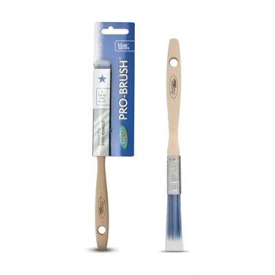 Image of Axus Decor Pro Paint Brush (Blue Color) 0.5&quot;/12mm For All Paints, Synthetic Filaments, Beavertail Handles, Rust Resistant Stainless Steel, Compatible with Brushmate vapour boxes