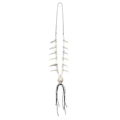 Image of Boland Skull and Fang Necklace, Unisex One Size, White Accessory for Pirate Costumes, Halloween or theme parties