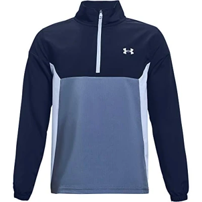 Image of Under Armour Boys&#039; Storm Windstrike Half Zip Jacket , Academy Blue (408)/Isotope Youth Small