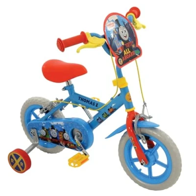 Image of Thomas &amp; Friends 12 Inch Bike Toys for Boys and Girls Officially Licensed Kids with Stabilisers Cycle Adjustable Handlebars Seat Balance 3+ Year Old