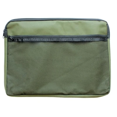 Image of Cathedral Products A4 Canvas Document Bag with Zip and Outer Mesh Pocket Green