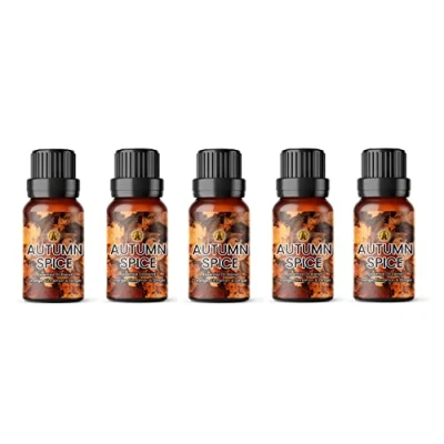 Image of Aroma Energy Autumn Spice Essential Oil Blend 50ml (5 x 10ml Bottles) Contains Ginger, Orange &amp; Cinnamon 100% Pure Natural