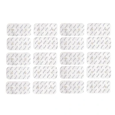 Image of Pack of 20 Electrode Pads 10x5 cm axion Compatible with Compex EMS TENS Devices 3.75 mm Snap Push Button and for Muscle Stimulation Pain Treatment