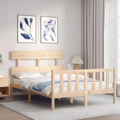 Image of vidaXL Bed Frame without Mattress 140x190 cm Solid Wood Pine