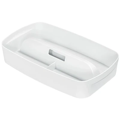 Image of Leitz MyBox Organiser Tray with Handle Small, Storage, Waterproof, BPA Free and Food Safe, White, 53230001