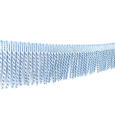 Image of 10metres Bullion Fringe 10cm Wide, Upholstery Fringing Trimming by MNJ Trimmings (Light Blue)
