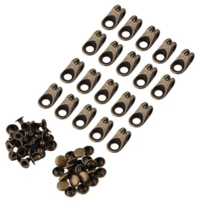 Image of 20 Pcs/Lot Boot Hooks Lace Fittings With Rivets Camp Hike Climbing Repair Shoes Buckles Accessories Bronze