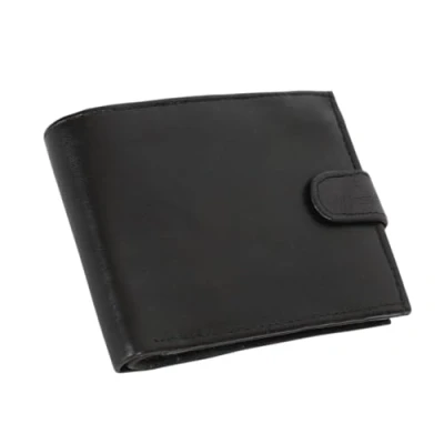 Image of RAS Mens RFID Blocking Safe Nappa Leather Notecase Wallet with A Coin Pocket 2511 Black